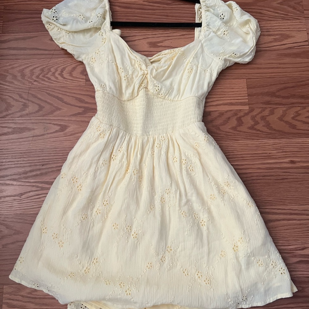 Hollister Light Cream Eyelet Dress